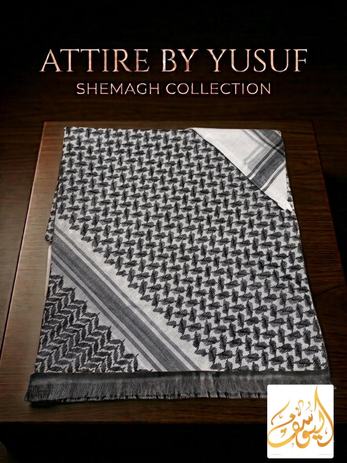 White & Black Paisley Shemagh