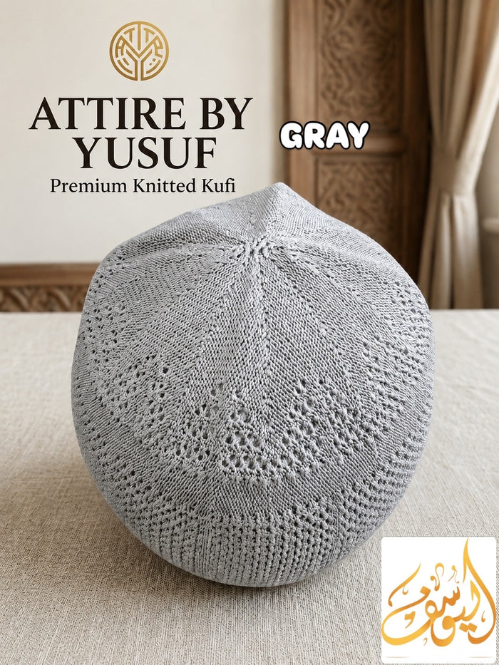 Gray Premium Knitted Kufi